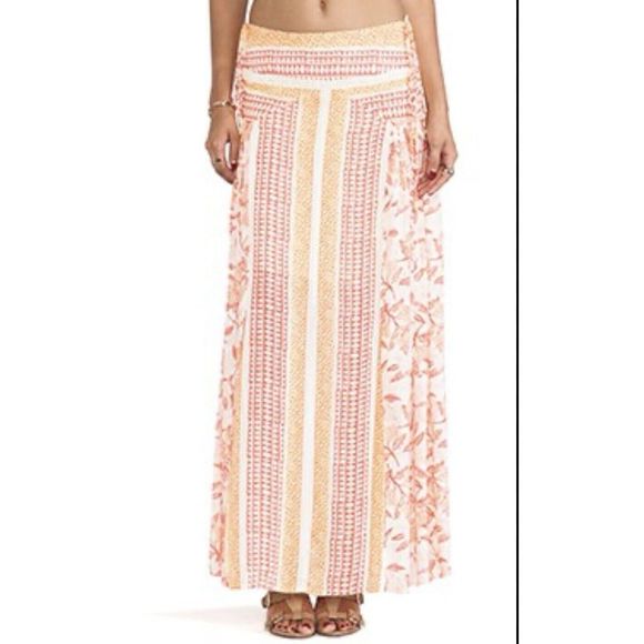Free People Squared Off Convertible Maxi Skirt - Size Large - Multicolored - Picture 1 of 13